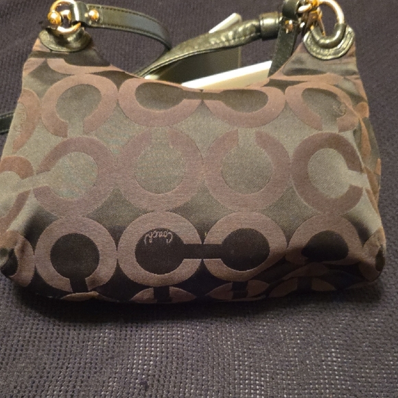 Coach Kristen Black and Brown Shoulder Bag, Removable Strap, 2 Hangtags - Picture 5 of 12